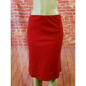 Chaiken Women Red polyester blend Lined Skirt Size 8 Side zipper (B2)